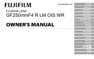 Bedienungsanleitung Fujifilm Fujinon GF250mmF4 R LM OIS WR Objektiv