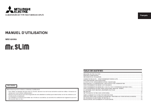 Mode d’emploi Mitsubishi MSZ-A24NA Mr. Slim Climatiseur