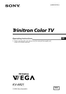 Handleiding Sony KV-AR21N60 Televisie