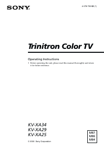 Manual Sony KV-XA25M86 Television