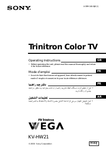 Mode d’emploi Sony KV-HW21M80J Téléviseur