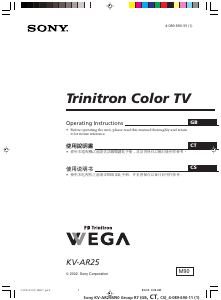 Manual Sony KV-AR25M90 Television