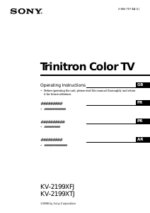 Mode d’emploi Sony KV-2199XTJ Téléviseur