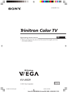 Handleiding Sony KV-AR29M50A Televisie