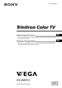 Handleiding Sony KV-AW212M50 Televisie