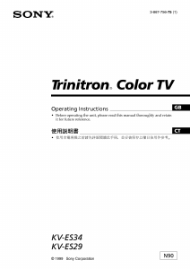 Handleiding Sony KV-ES34N90 Televisie