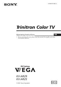 Handleiding Sony KV-AR29M81A Televisie