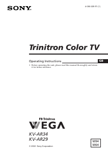 Handleiding Sony KV-AR34M94 Televisie