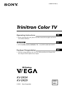 Manual Sony KV-DR29M61 Television