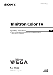Handleiding Sony KV-TG21M80 Televisie