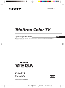 Handleiding Sony KV-AR29M31 Televisie
