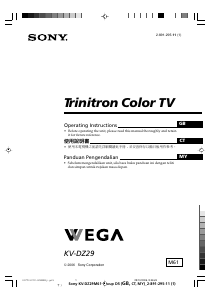 Manual Sony KV-DZ29M61 Television