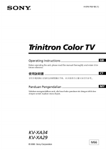 Manual Sony KV-XA34M66 Television
