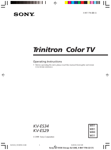 Handleiding Sony KV-ES34M91 Televisie
