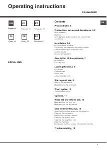 Manuál Hotpoint-Ariston LSFA+ 825 X/HA Myčka na nádobí