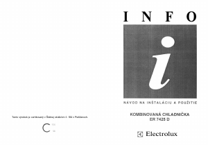 Návod Electrolux ER7425D Chladnička s mrazničkou