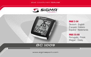 Használati útmutató Sigma BC 1009 Kerékpáros számítógép
