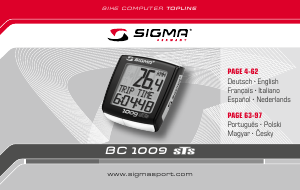 Használati útmutató Sigma BC 1009 STS Kerékpáros számítógép