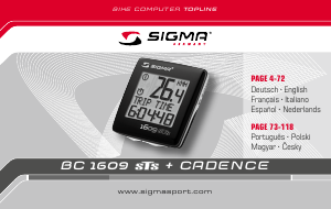 Használati útmutató Sigma BC 1609 STS CAD Kerékpáros számítógép