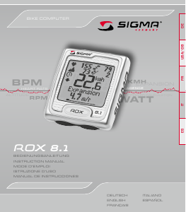 Handleiding Sigma ROX 8.1 Fietscomputer