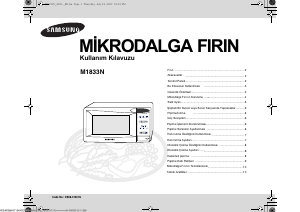 Kullanım kılavuzu Samsung M1833N Mikrodalga