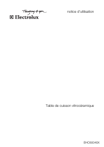 Mode d’emploi Electrolux EHC60040X Table de cuisson