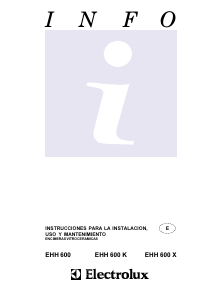 Manual de uso Electrolux EHH600 Placa