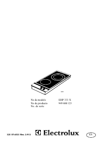 Manual de uso Electrolux EHP333X Placa