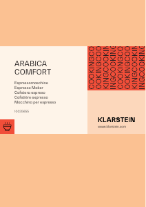 Mode d’emploi Klarstein 10035655 Arabica Comfort Machine à expresso