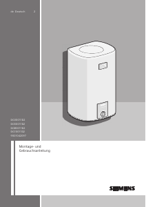 Bedienungsanleitung Siemens DG30011D2 Warmwasserspeicher