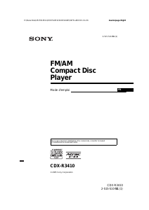 Mode d’emploi Sony CDX-R3410 Autoradio