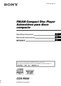 Manual de uso Sony CDX-R550 Radio para coche