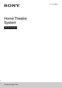 Mode d’emploi Sony HT-M5 Système home cinéma