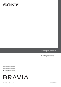 Manual Sony Bravia KDL-55XBR45 LCD Television