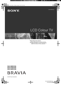 Handleiding Sony Bravia KLV-37S310A LCD televisie