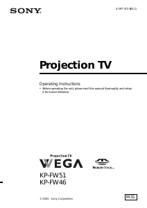Handleiding Sony KP-FW51M31 Televisie