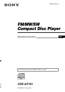 Handleiding Sony CDX-GT161 Autoradio