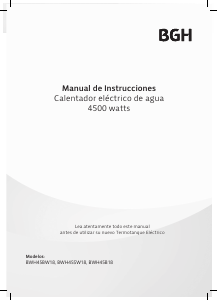 Manual de uso BGH BWH45B18 Calentador de agua