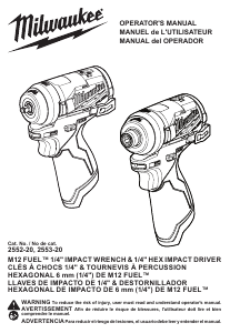Manual Milwaukee 2553-20 Impact Wrench