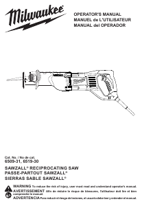 Handleiding Milwaukee 6509-31 Reciprozaag