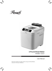 Manual Rosewill RHBM-15001 Bread Maker