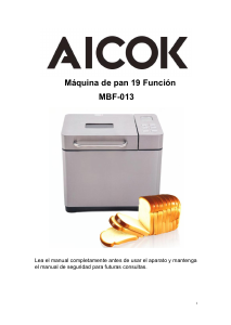 Manual de uso Aicok MBF-013 Máquina de hacer pan