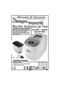 Manuale Sirge BM8901 Panate Macchina per il pane