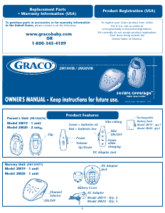 Manual de uso Graco 2M20VIB Secure Coverage Vigilabebés