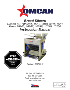 Handleiding Omcan SB-TW-0025 Broodsnijmachine