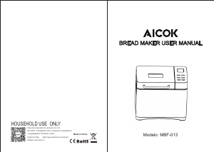 Bedienungsanleitung Aicok MBF-013 Brotbackautomat