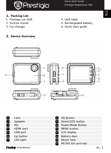 Manual Prestigio RoadRunner 300 Action Camera