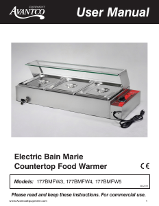 Manual Avantco 177BMFW4 Buffet Warmer