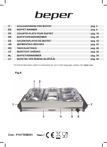 Manual Beper P101TEM001 Încălzitor tip bufet