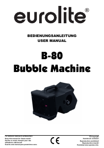 Bedienungsanleitung Eurolite B-80 Seifenblasenmaschine